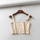 Sale 2020 Summer Women Sexy Sleeveless Tops Fashion Short Square Collar Tank Tops 4