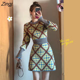 Dress Women Stretchy New Design Winter Warm Elegant Retro Korean Fashion Платье Женское Sexy Lady All-match Casual