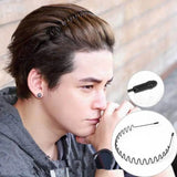 Men's Women Sports Wave Hair Band Metal Black Hairband Headband