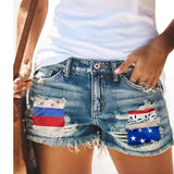 Loose Paste Cloth Casual Denim Shorts-Outfit