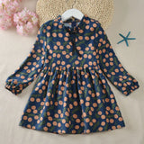 Spring Autumn Girl Dress Cotton Long Sleeve Children's Dress Floral Kids Dresses for Girls Fashion Girls Princess