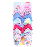 Pieces/Set JoJo Bows Jojo Siwa Rainbow Printed Knot Ribbon Bow For Girls Handmade Boutique Hair Clip Children Hair