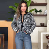 Leopard Print Knitted Cardigan-Outfit