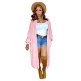 Zingj New Women's Pure Color Casual Sweater Cardigan Long