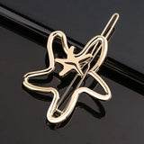 Metal Love Heart Hair Clip Elegant Star Round Barrette for Women Girls Sweet Hairpins Barrettes Hair
