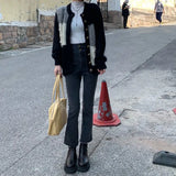 Spring Summer Women New Fashion Design Sense Tight Elastic Flared Jeans High Waist All-match Thin Ankle-length