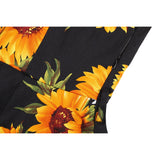 Sunflower A Line Vintage Women's Summer Sundresses 2021 Cotton Turn Down Collar Short Sleeve 1950s Floral Dress With