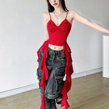 Zingj Summer New Women's Sweet And Spicy Department Youth Beautiful Girl Sling Wave Edge Small Vest-Outfit
