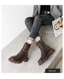 Zingj Women's Long Boots Autumn 2023 New Mix With Thick Platform Martin Boots Thin Boots Short Boots Spring And Autumn Single Boots-Outfit