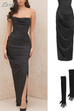 sale !! High Quality Satin Bodycon Dress Women Summer Party Dress House of Cb Green Dress Celebrity Evening Club