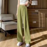 Zingj Leg Pants Women's Pants Down Loose High Waist Pink Trousers Spring And Autumn Suit Narrow Version Straight Leg Casual Floor