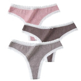 Panties Cotton Women's Underwear Sexy Panties Soft Female Underpants Thong Solid Color Lace Panty Lingerie M-XL