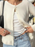 Vintage Button-Up Knit Cardigan- Outfit