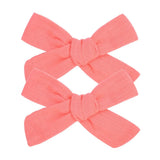 Lovely Baby Solid Hair Bows With Clip Bowknot Hair Clips Headwear Children Cute Cotton Hairpins Barrettes Hair