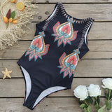 Swimsuit2025 New Conjoined Bikini Personality Abstract Print Swimsuit Women