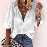 Solid Oversized Loose Shirt Vintage Button Tunic Summer Tops and Blouses Women's Clothing blusas mujer de moda