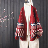new spring and autumn long-sleeved cardigan knitted jacket women's sweater loose all-match western-style