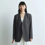 Suit Spring And Autumn New Cushion Shoulder Leisure Fashion Temperament Slim Thin Professional Gray Small Suit