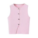 2024 New Street Style Simple And Slim Short Knitted Vest