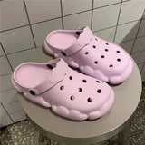 Sandals Cloud Shape Design Thicken EVA Sole Light Leisure Beach Garden Hole Shoes for Ladies Flat