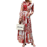 Spot Spring 2025 New Women's Fashion Print Bohemian Long Shirt