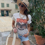 Graphic Rock Tee Women Summer Cotton Casual Loose T-Shirt 2021 Fashion Streetwear Tshirt