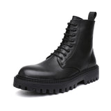 Zingj Winter New Thick Bottom Add Velvet 6 Hole British Wind Trend Martin Boots Warm Plus Fur Men's Ankle Boots