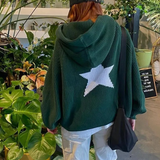 Back Star Print Hooded Oversized SweaterOutfit