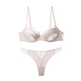 Sexy Eyelash Lace Bra Set Women Lingerie French Embroidery Bralette Push Up Brassiere Female Underwear Bra and Panty