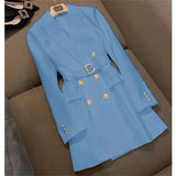 Fried Street Blaze Jacket Women's Long 2025 Spring And Autumn New Temperament British Wind Single Buckle Wind Wind Wind Wind Buckle