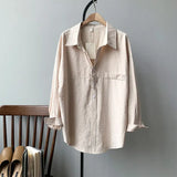 Minimalist Loose White Shirts for Women Turn-down Collar Solid Female Shirts Tops 2020 Spring Summer