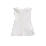 Throttling Knitted Vest 2025 Spring Sexy Shoulder High Bullet-Tendered Women's