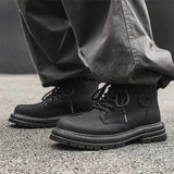 Zingj Yellow Boots British Cargo Martin Boots Men's Ankle Boots 2024 Spring And Autumn Single Boots Platform Versatile Hiking Boots