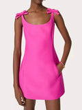Sweet Wind Dress Woman 2025 Spring New Fashion Solid Colored Bow Spliced Design-Sensitive Sling