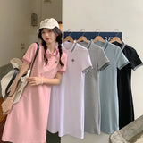 dress summer 2022 new slim POLO collar short-sleeved chic white casual T-shirt skirt ins tide bodycon