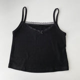 Women Camis Sexy Lace Fashion Print Floral Crop Tops Summer Cute Pink Slim Female Y2k Spaghetti Straps Ladies Tanks