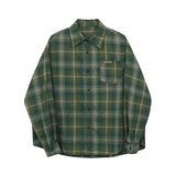 Zingj Brand Two-Color Hair Grinding Plaid Shirt Men And Women Spring Retro Loose Casual Long-Sleeved Shirt Matching