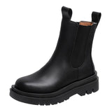 Zingj Boots Female Fall 2023 New British Wind Boots Thick Cheesier Short Boots Ins Damp Cigarette Boots- Outfit
