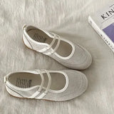Version Of The Color Double Bouquet Single Shoe 2025 Autumn New Retro Round Head Mary Jane Shoes Flat Bottom Shallow Casual