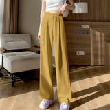 Zingj Leg Pants Women's Pants Down Loose High Waist Pink Trousers Spring And Autumn Suit Narrow Version Straight Leg Casual Floor