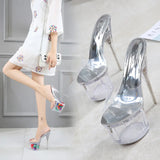 Zingj Cool Drag Ultra High Heel Fine Heel Waterproof Platform Slippers Model Runway Shoes Pole Dance Shoes Nightclub Women's Shoes