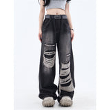 Sense Of Hole In Street Sticker In Summer A Minority Of Jeans Men's Ins Baggy Straight