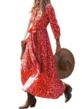 Spot 2025 Spring New Women's Fashion Print Holiday Wind Long Shirt