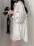 Harajuku Oversize Loose Casual Shirt Women Korean Fashion Wind Lazy Female Long Sleeve Blouse Chic Preppy Style Y2K