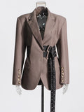 Temperament Trend Wind Suit Autumn 2025 New Small Niche Design Lapel Tie Suit Jacket