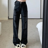 Waisted Straight Jeans For Y2k Women Streetwear Summer Korean Dongdaemun 2023 Femme Pants Baggy Blue Denim Trousers