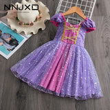 Princess Dress Puff Sleeve Gorgeous Gowns Infant Halloween Child Cosplay Dress Up Summer Girls Dresses