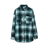2021 Vintage Plaid Shirts Women oversized shirts Female Blouse Tops plus size clothing Long Sleeve
