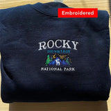 Rocky Mountain National Park Graphic Embroidered Sweatshirt- Outfit
