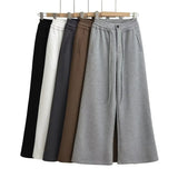 Zingj Fashionable Women's Wear Spring And Autumn Pull Rope Loose Waist Wide Leg Mop Trousers Pants Leisure